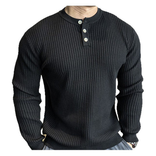 Herren Langarm Pullover mit strukturiertem Rippenstrick EB