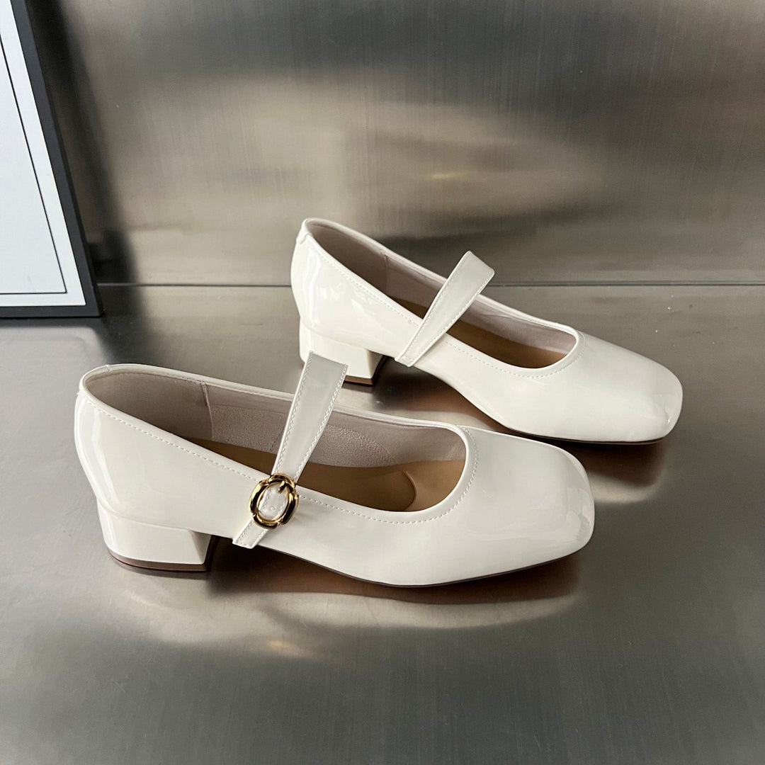 Damen elegante Ballerinas mit modischer Riemenverzierung EB