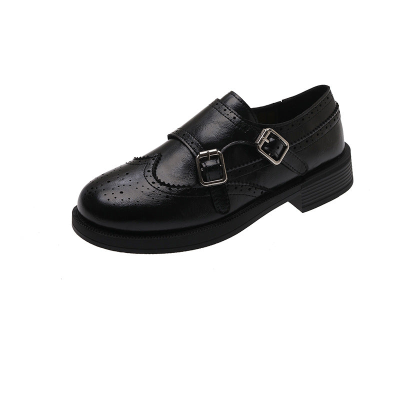 Damen verspielte Schnürschuhe mit doppeltem Riemen und ausgefallenem Design EB