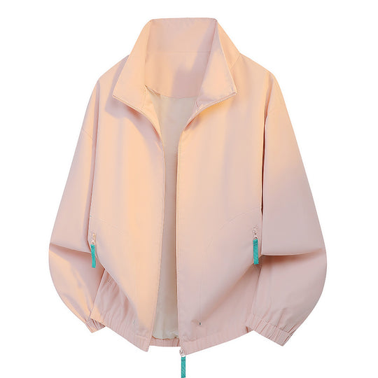 Herren urbaner Zip-Blouson mit Stehkragen, kontrastierenden Zipper-Pulls und elastischem Saum EB