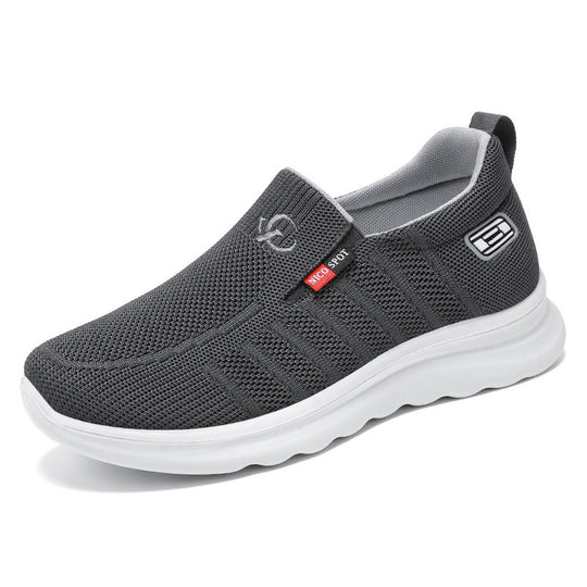 Herren nan atmungsaktiver Slip-On Strick-Freizeitschuh mit elastischem Einstieg, gepolsterter Komfortsohle und rutschfester Wellenlaufsohle EB