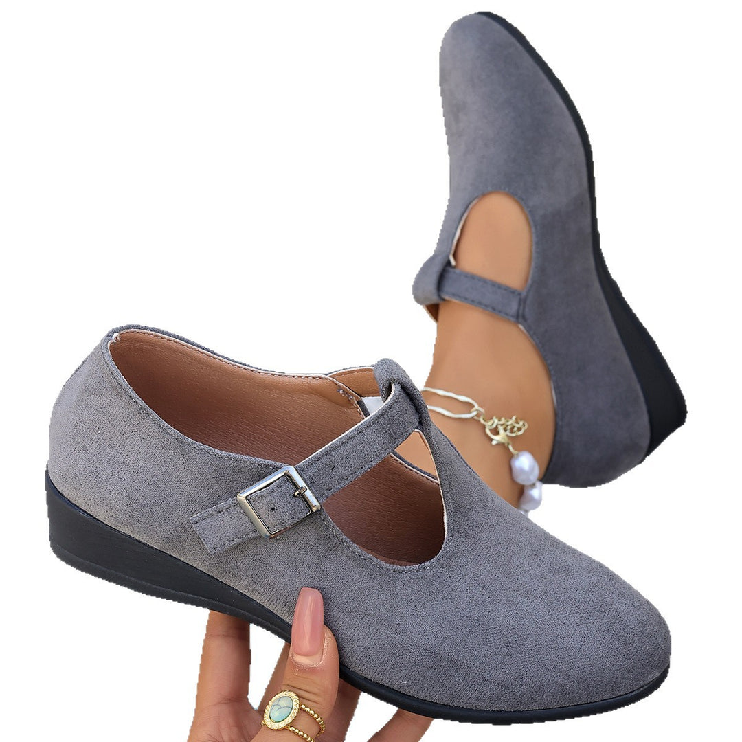 Damen Wedge-Pantoletten mit eleganter Schnallen-Applikation EB
