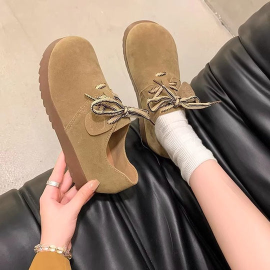 Damen Komfortable Veloursleder-Sneaker mit modischem Schnürdesign EB
