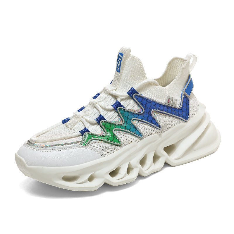 Damen Sportliche Laufsneaker mit innovativem Wellenmuster und atmungsaktiver Struktur EB