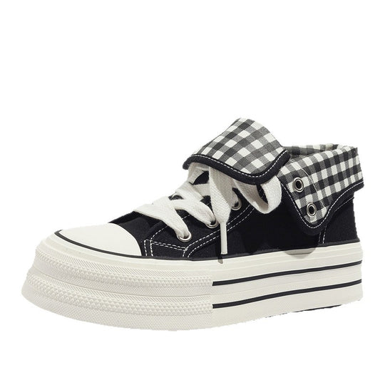 Damen Hochwertige Chunky Sneakers mit Gingham-Details EB
