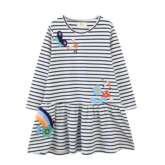 Mädchen Freizeitkleid mit bunten Stickereien EB