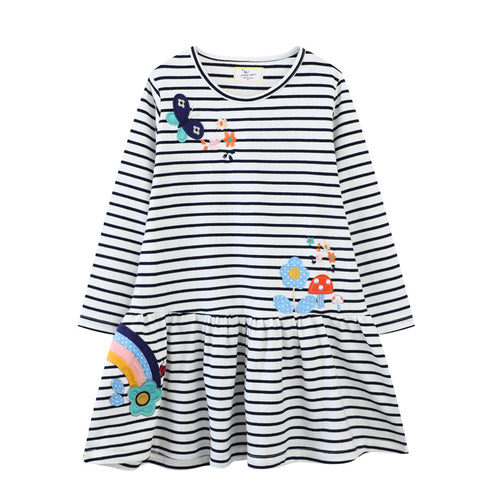 Mädchen Freizeitkleid mit bunten Stickereien EB