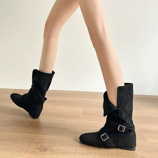 Damen Stiefeletten mit flexiblem Knöchelrisiko und stylischem Schnallenverschluss EB