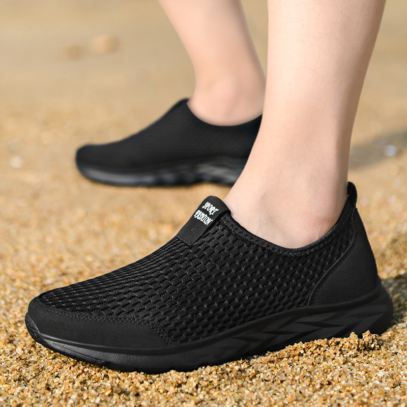 Herren leichte Slip-On Laufsneaker mit nahtlosem Maschenoberteil und stoßdämpfender Wellen-EVA-Sohle EB