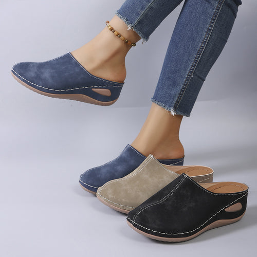 Damen Bequeme Clogs aus hochwertigem Leder mit ergonomischem Fußbett EB