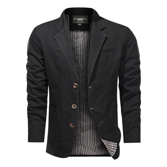 Herren  leichtes Baumwollblazer Sakko mit gestreiftem Innenfutter EB