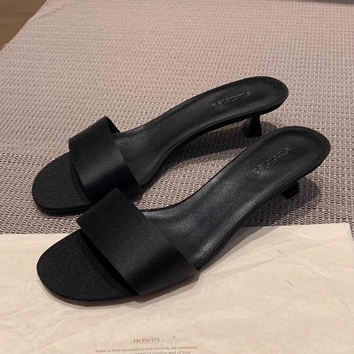 Damen elegante Sling-Pantoletten mit modischem breitem Riemen EB