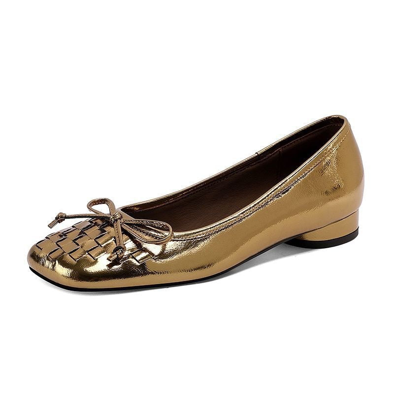 Damen Elegante Ballerinas mit geflochtener Vorderseite und bequemer Sohle EB