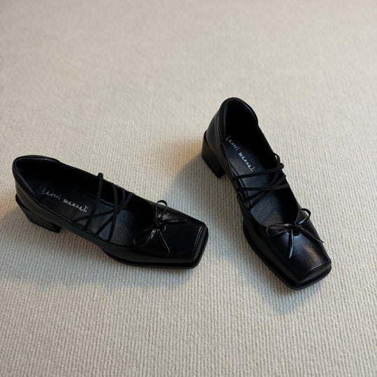 Damen Ballerinas mit dekorativen Schleifen und hochwertiger Metallic-Oberfläche EB