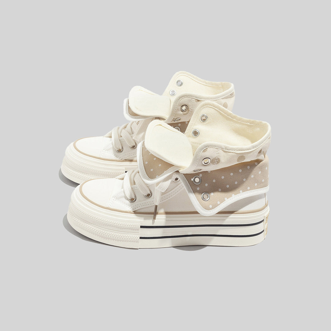 Damen Sneakers mit ausdrucksvoller Klappfunktion und modischem Punktemuster EB