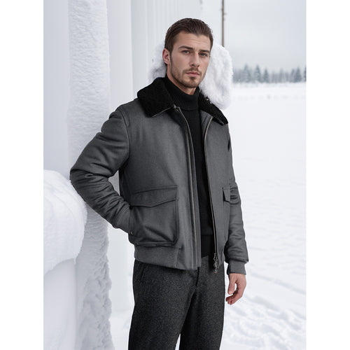 Herren trendige und warme Bikerjacke EB