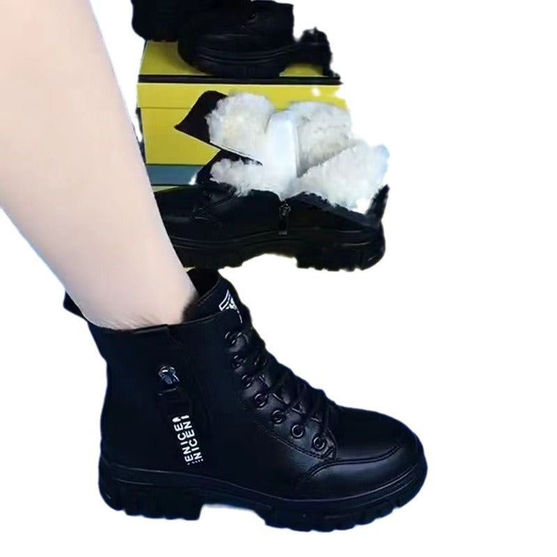 Damen Winterliche Schnürstiefeletten mit warmem Fleecefutter EB