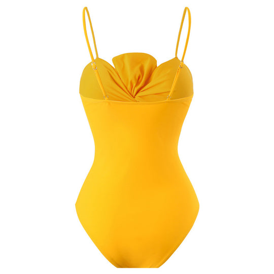 Damen Einteiler Badeanzug mit verstellbaren Trägern und eleganter Raffung EB