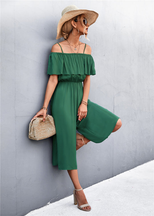 Damen eleganter Jumpsuit mit Off-Shoulder Design und lässigem Schnitt EB