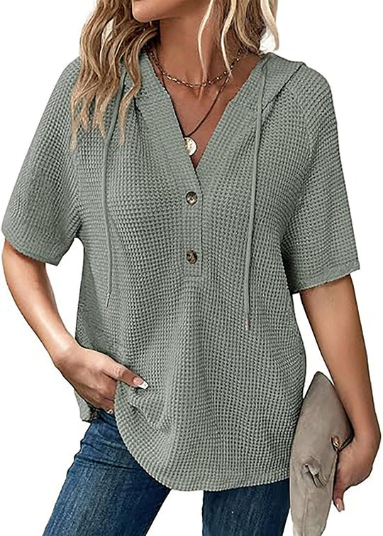 Damen Kapuzenshirt im Waffelmuster EB