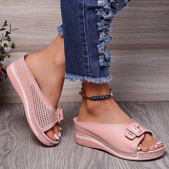 Damen Komfortable Sandaletten mit atmungsaktivem Riemendesign EB
