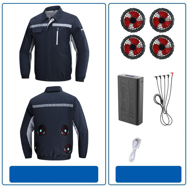 Herren nan atmungsaktive Arbeitsjacke mit integrierten Rückenlüftern und reflektierenden Streifen EB
