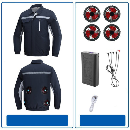 Herren nan atmungsaktive Arbeitsjacke mit integrierten Rückenlüftern und reflektierenden Streifen EB
