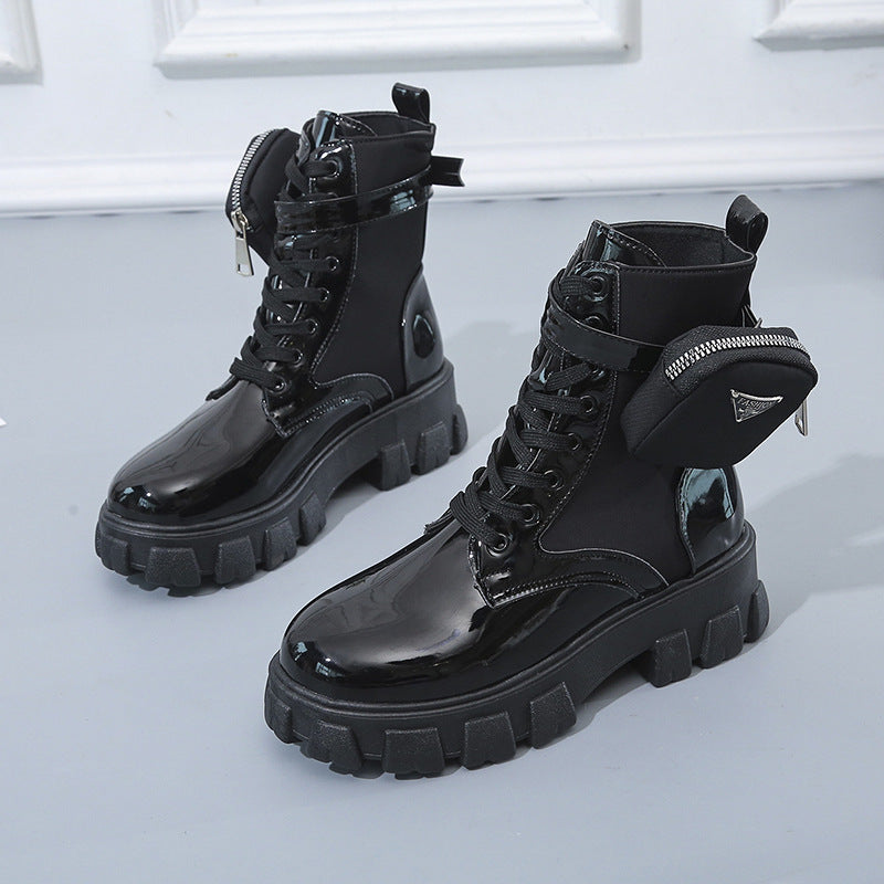 Damen High-Top Stiefel mit robustem Sohlendesign und praktischem Reißverschluss EB