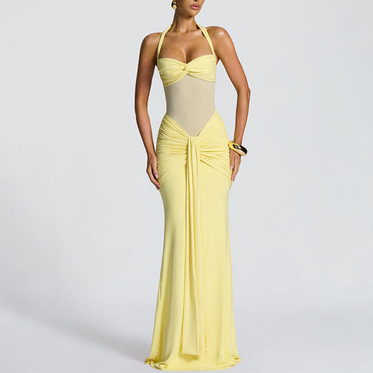 Damen Elegantes Maxikleid mit raffinierten Drapierungen EB