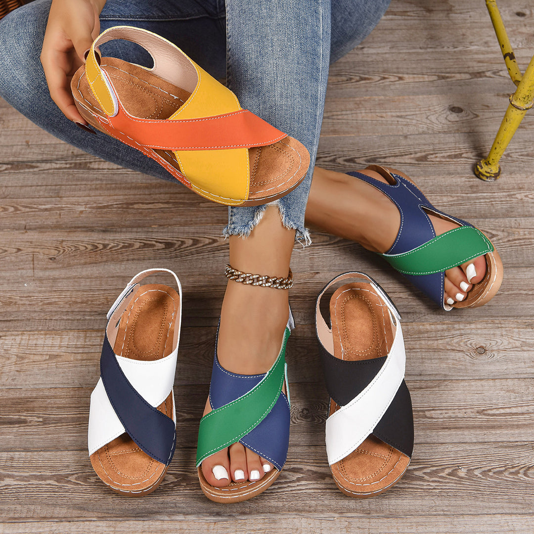 Damen Bequeme Sandalen mit atmungsaktiven Einsätzen und rutschfester Sohle EB