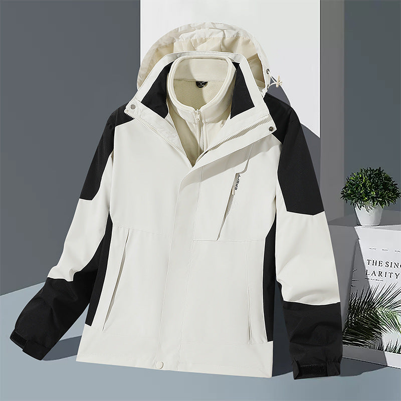 Herren winddichte Softshelljacke mit integriertem Microfleece-Innenlayer und verstellbarer Kapuze EB