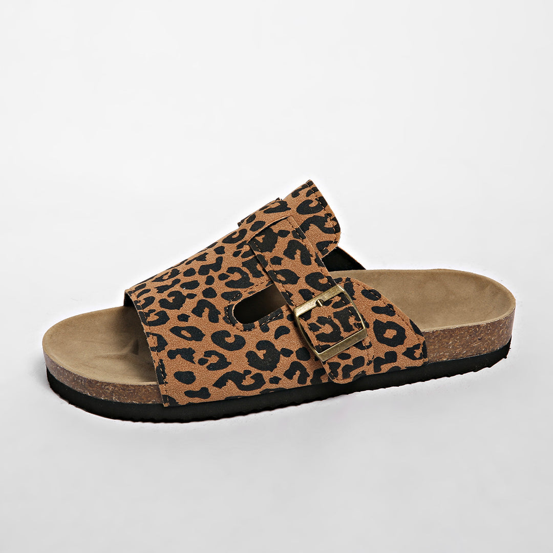 Damen modische Clogs mit stilvollem Tiermuster und komfortablem Fußbett EB
