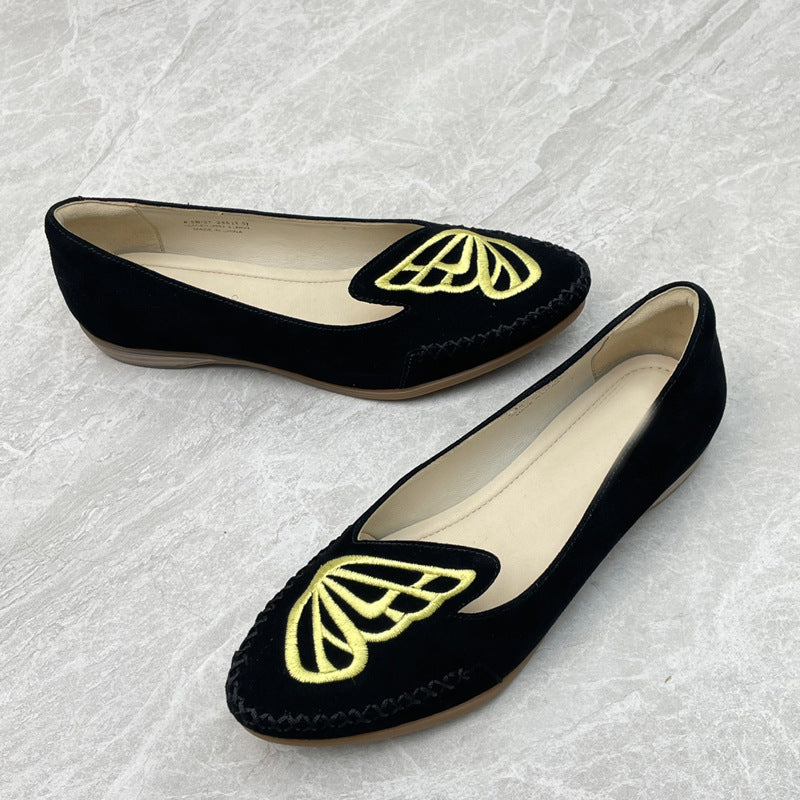 Damen Ballerinas mit filigranem Schmetterlingsdesign EB