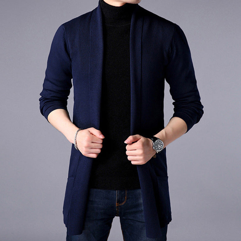Herren Strickjacke mit offenem Schnitt und praktischem Taschen EB