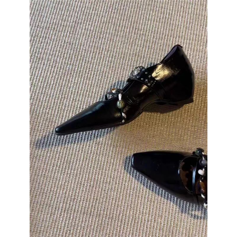 Damen elegante Slipper mit dekorativem Riemchendesign EB
