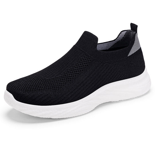 Damen Sportliche Slip-On Sneakers mit atmungsaktivem Mesh-Obermaterial EB