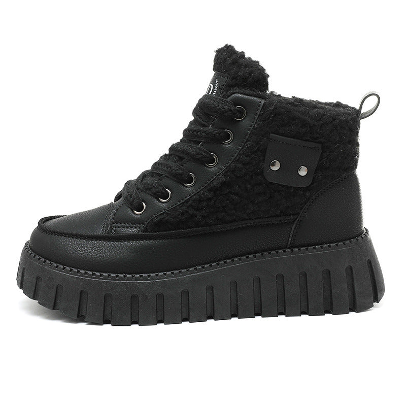 Damen Winterliche High-Top Sneakers mit kuscheligem Innenfutter und modischen Akzenten EB
