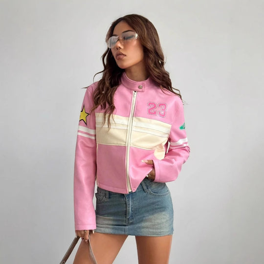 Damen Sportliche Kurzjacke mit detailreichen Applikationen EB