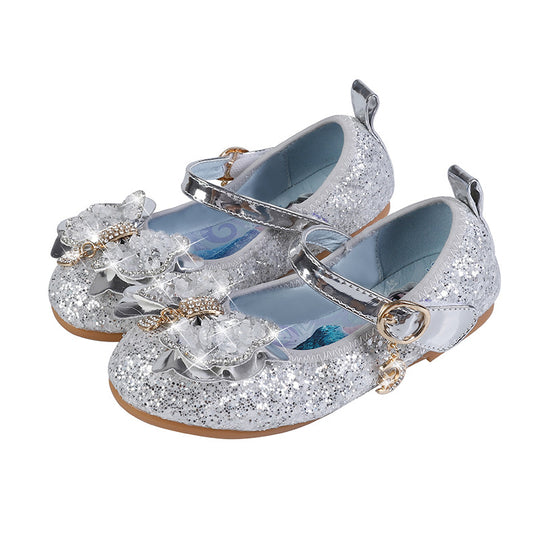 Mädchen Glitzernde Ballerinas mit dekorativer Blumenapplikation EB