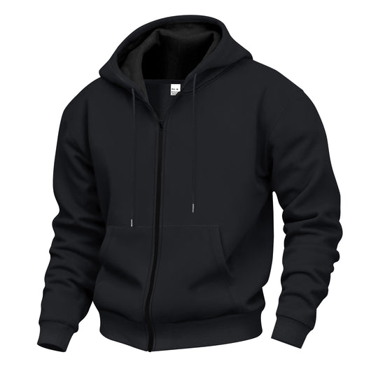 Herren Kapuzenpullover mit hoher Kragen- und doppellagiger Kapuze EB