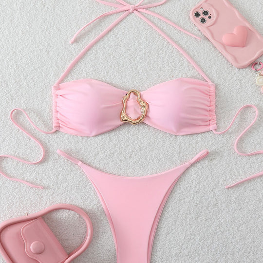 Damen Bikinis mit dekorativem Accessoire EB