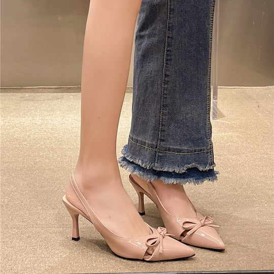 Damen Slingback-Pumps mit feinem Schleifen-Akzent und elegantem Absatz EB