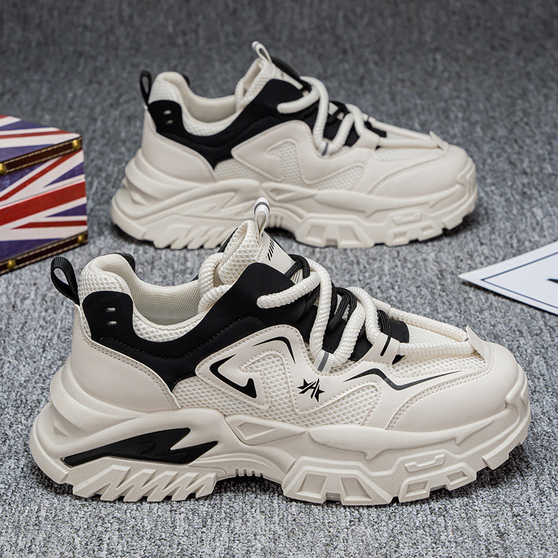 Damen Sportliche Chunky Sneakers mit atmungsaktiver Spitze und stoßdämpfender Sohle EB