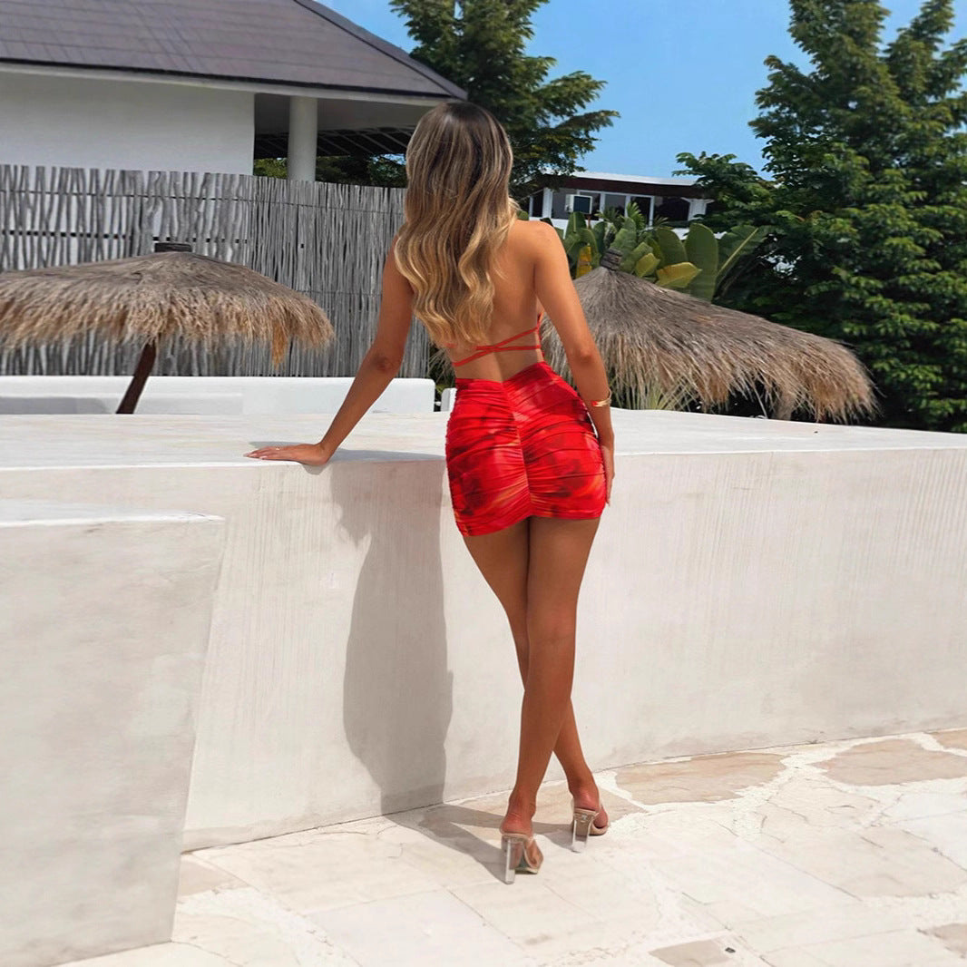 Damen Figurschmeichelndes Strandkleid EB