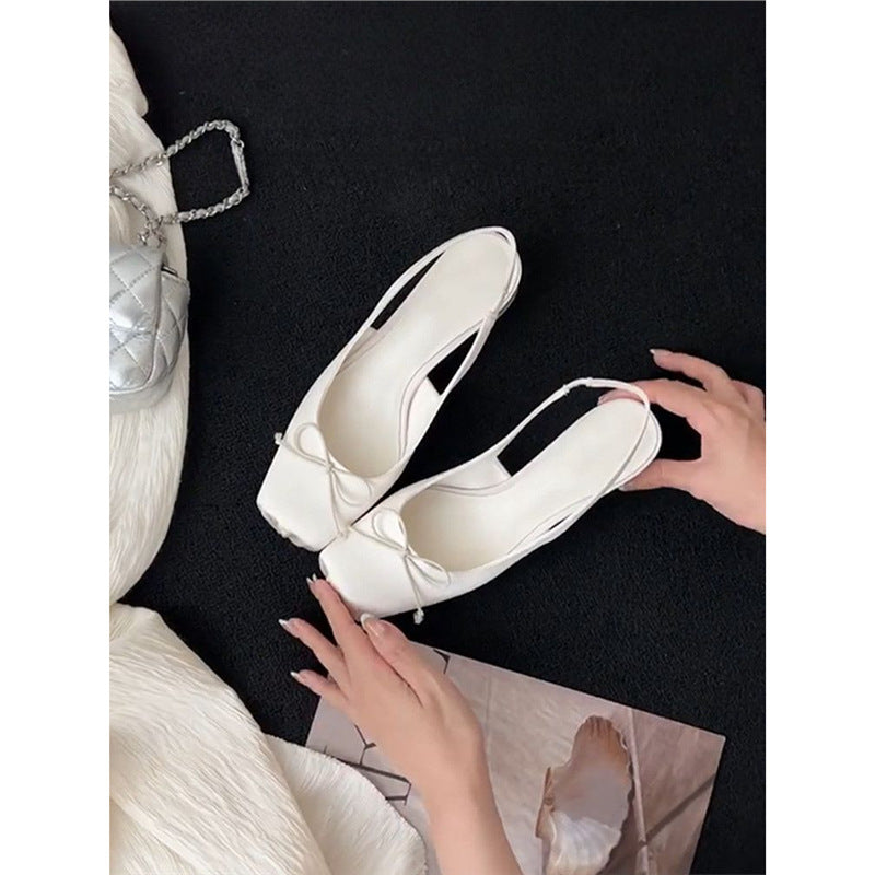 Damen Slingback Ballerinas mit Punkten und Schleifenverzierung EB