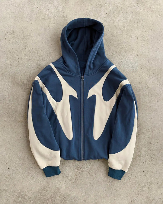 Damen stilvoller Kapuzenpullover mit kontrastierenden Einsätzen EB