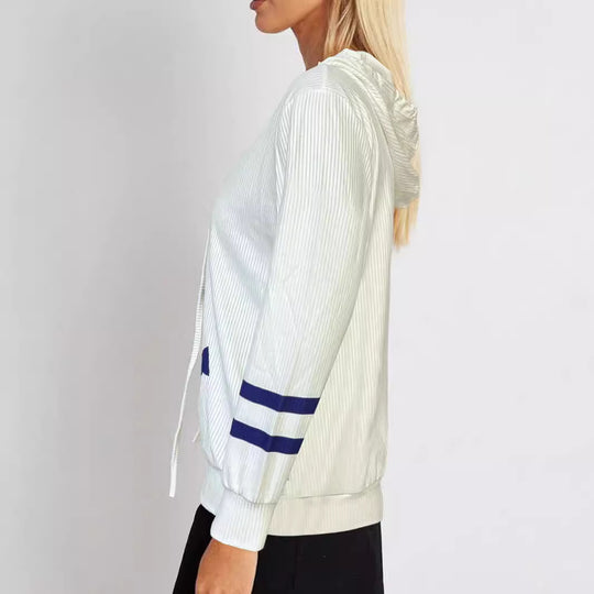 Damen Kapuzenpullover mit maritimem Motiv und strukturiertem Gewebe EB