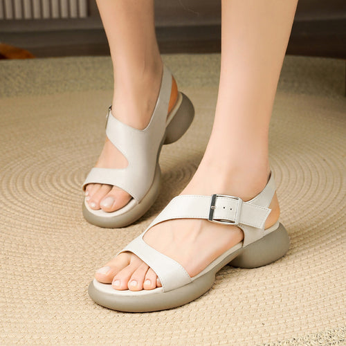 Damen Komfortable Riemchen-Sandalen mit verstellbarem Fesselriemen und stoßdämpfender Sohle EB