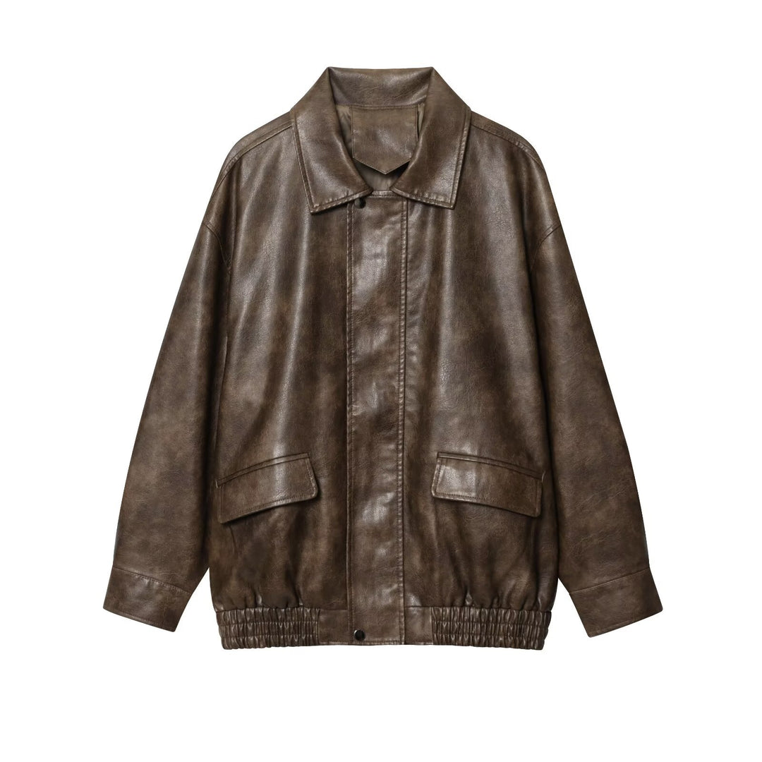 Damen elegante Kunstlederjacke EB