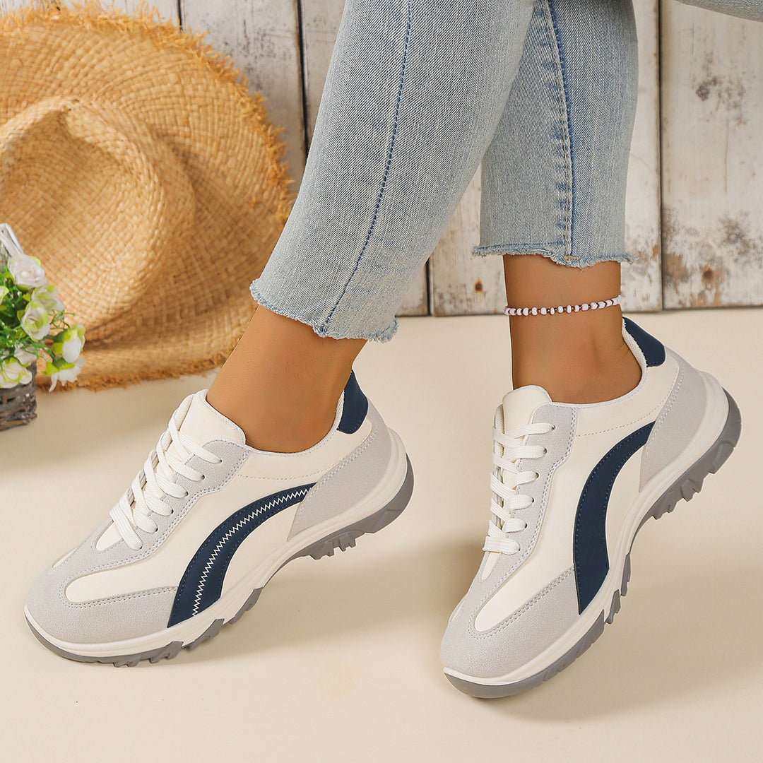 Damen sportliche Keil-Sneaker mit Velours-Overlays, profiliertem Trailsohle und gepolstertem Memory-Fußbett EB